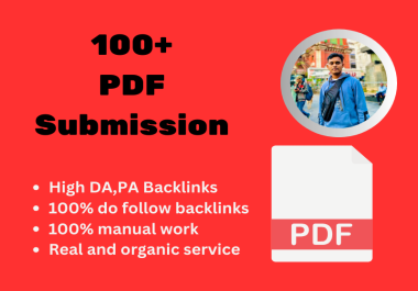 I will do 100+ PDF submission documents with high DA & PA sites sharing.