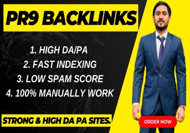 Create manually 50 pr9 backlinks 2024 permanent DA90+ HQ SEO backlinks