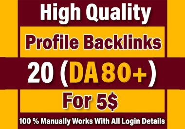 Manually Create link building high quality authority SEO profile backlinks