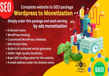 Customized WordPress - 500 Article titles - Ai Article generator - 5000+ quality backlinks