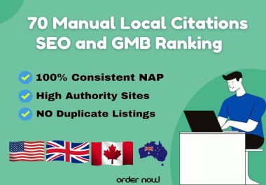 I will do Manually 70 Local Citation and 70 high SEO business listing directory submission