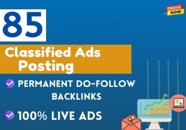 I will do Manually top 85 Classified Ads Posts and high 85 top rank ads post sites