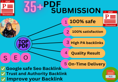 I will Provide PDF submissions To 35+ Document Sharing Sites