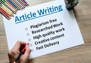 Article/Blog Writing - Any topic/research 500 - 5000 words