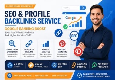 I will do 120 high-authority profile backlink SEO for Google ranking