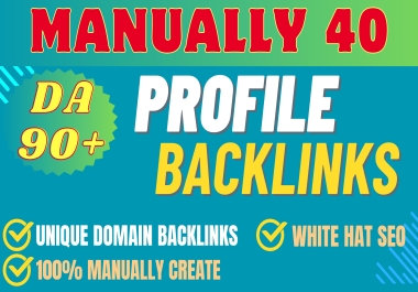 40 DA 90+ Manual Profile Backlinks