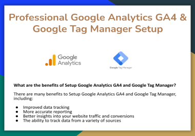 You will get Professional Google Analytics GA4 & Google Tag Manager Setup