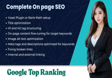 I will do complete on page SEO optimization using yoast and rank math