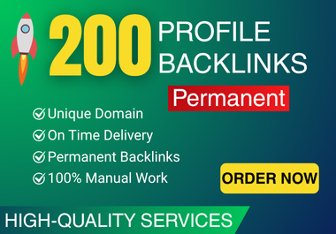 Rank on Google with 200 powerful profile backlinks with DA 70-99