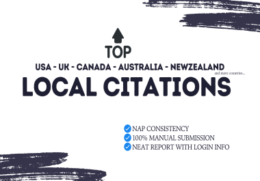 I will create top 100 USA,  UK,  Canada,  Australia Local citation for Local SEO and GMB Ranking