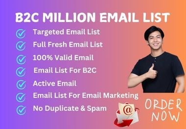 I will do niche targeted email list,  b2c,  Country Based Email & email list