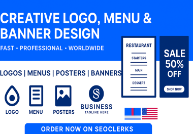 Creative Logo,  Menu & Banner Design - Fast & Professional