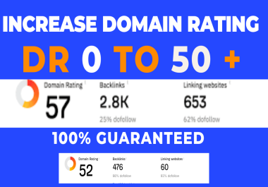 I will increase domain rating DR 50 plus in 15usd