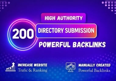 I will create 200 high authority directory submission backlinks manually