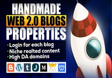 We will create 10 handmade Web 2.0 properties with login details