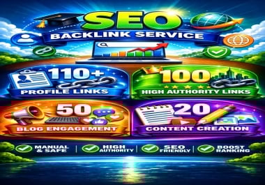 I will build high quality profile backlinks,  authority links and SEO content for ranking