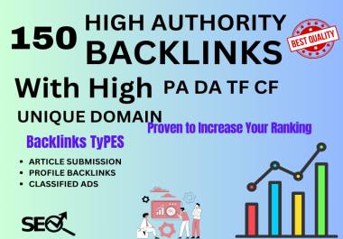 Rank Faster with 150 SEO-Boosting Backlinks from Unique,  High-Authority Domains