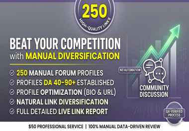 250 Premium Manual Forum Profile Backlinks for Safe SEO Link Diversification