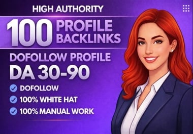 I will do 100 manually high da dr profile backlinks for SEO link building