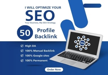 50+ high authority SEO profile backlinks manually with high da authority backlinks