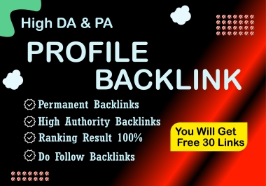 I will create 60 high DA profile backlinks with a unique link