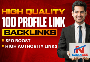 100 High Authority Profile backlinks for SEO Boost,  All niche Accepted,  SEO Link building
