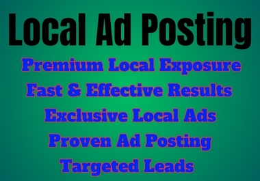 100 Premium Local Ad Posting on High Traffic Sites