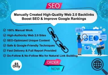 I will manually 200 High-Quality web 2.0 backlinks Boost SEO & ranking