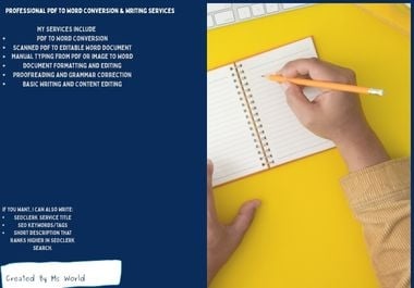 Professional PDF to Word Conversion & Writing Services