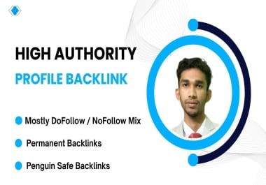 I will build 100 High DA Indexable Profile Backlinks Manual,  Safe