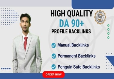 I will build 70 high authority DA 90 plus profile backlinks