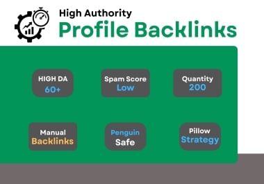 I will build 200 Manual High Authority Profile Backlinks
