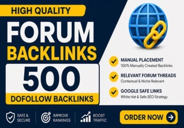 500 High Quality Dofollow Forum Backlinks