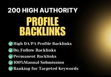 I will build 200 powerful Profile backlinks to improve your website.