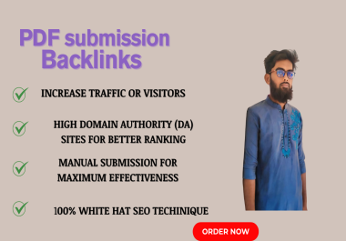 I will do 100 manually PDF Documents submission sharing High Authority sites SEO Backlinks and Webs