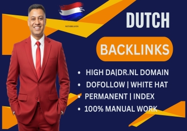 I Will Provide High DA DR Permanent Dofollow Dutch Backlinks from. NL Domains 100 Manual