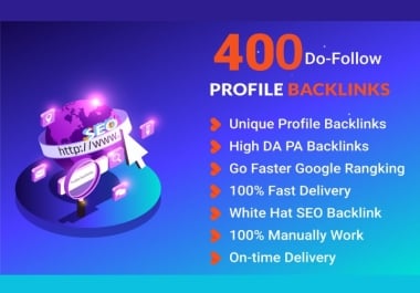 I will Provide 400 profile backlinks for SEO ranking