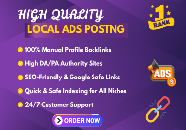 Create 50 High Quality Local Ad Posting Backlinks for SEO Ranking