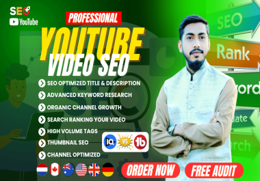I will do rank your YouTube videos using powerful SEO and high traffic keywords