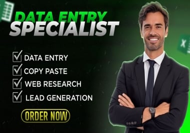 I will Enter Your Data Fast & 100 Accurate - Excel,  Google Sheets Any Format