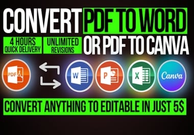 Convert PDF to Word,  Word to PDF,  Excel & More