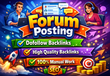Create 30+ High Authority High DA Forum Posting SEO Manual Backlinks