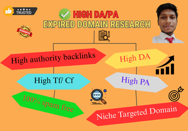 I will do expired Domain Research with High DA-PA niche relevant with Authority Backlinks