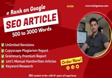 I will Write 5 High Quality Seo Optimized Articles in 24 Hours