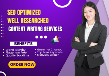 Will Provide You SEO Optimized Content Writing On English & Other Language