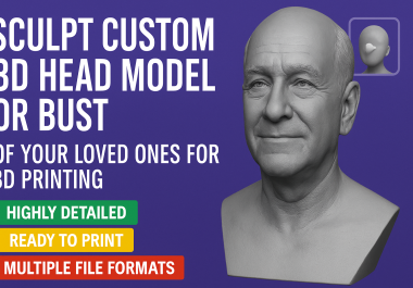 Will sculpt custom 3d head model bust models mask model for 3d printing