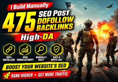I Build Manually 475 SEO Post Dofollow Backlinks High-DA