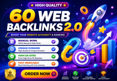 I will build 60 manual Web 2.0 backlinks for organic growth