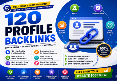 I will build 120 premium manual profile backlinks