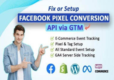 I will setup Facebook pixel,  conversion API for Fix IOS 14.5 Update